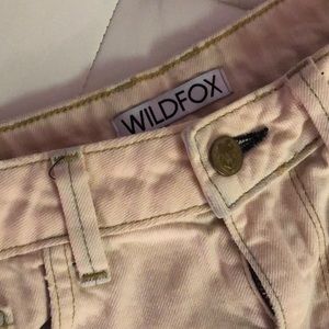 Wildfox distressed cut off jean shorts peach pink